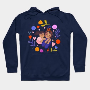 Mom daughter Colorful Doodles Hoodie